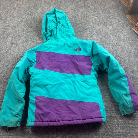 THE NORTH FACE Girls Teal/Purple Snow Ski Jacket Hooded Hy-vent size: Small 7/8 - Picture 2 of 10